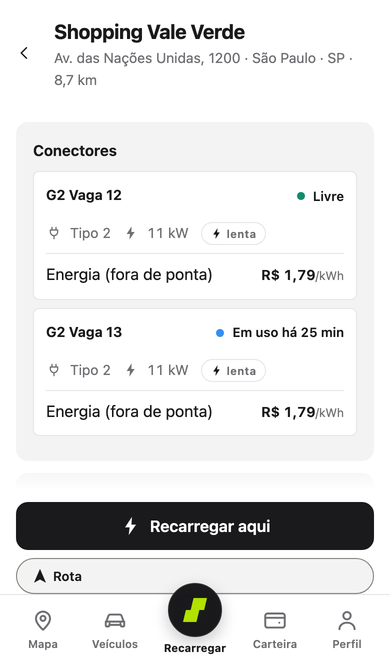 2 · Vê a vaga livre e o preço antes de conectar