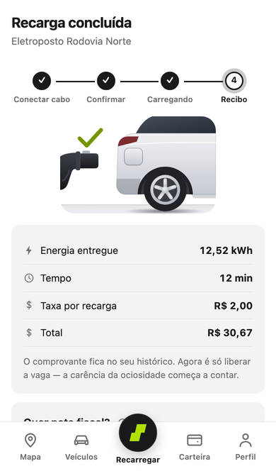 Recebe o comprovante